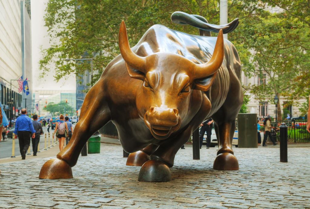 Charging Bull Sculpture on Wall Street